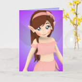 Rosey Cheek Anime Fairy Birthday Card Karte (Gelbe Blume)