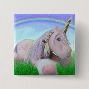 Rosey das Einhorn Button
