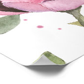 Rosey Floral Spring Brautparty Welcome Sign Poster (Ecke)