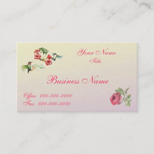 Rosey Hummer Vintag Business Card Visitenkarte (Vorderseite)