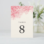 Rosey Pink Light Dusche Tischnummer Cards (Stehend Vorderseite)