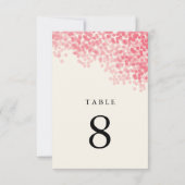 Rosey Pink Light Dusche Tischnummer Cards (Rückseite)