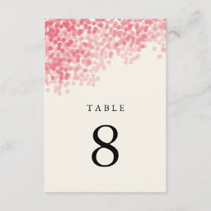 Rosey Pink Light Dusche Tischnummer Cards