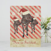 Rosezebras-Feiertags-Einladung Einladung (Stehend Vorderseite)