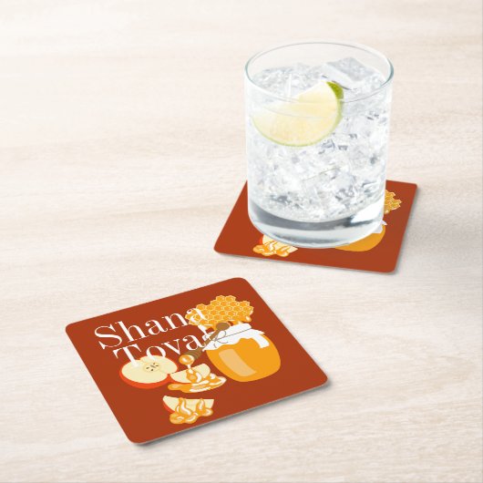 Rosh Hashana Äpfel und Honey Rechteckiger Pappuntersetzer (Vor Ort)