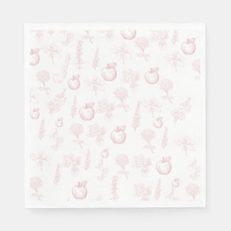 Rosh Hashana Apple Pink Toile Disposable Napkin Serviette