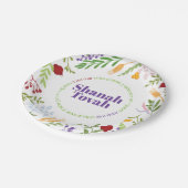 Rosh Hashana farbenfrohe Blumenkreideplatte Pappteller (Schrägansicht)