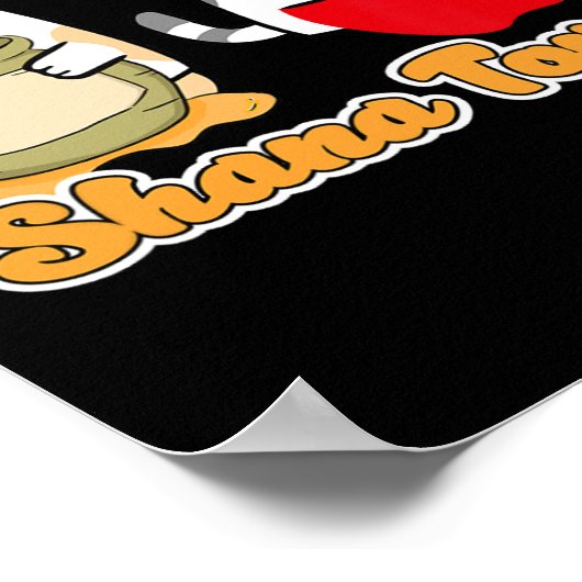 Rosh Hashana for Cat People Kawaii - Happy Jewish Poster (Ecke)