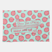 Rosh Hashana jüdisches Neujahr wünscht Granatäpfel Geschirrtuch (Horizontal)