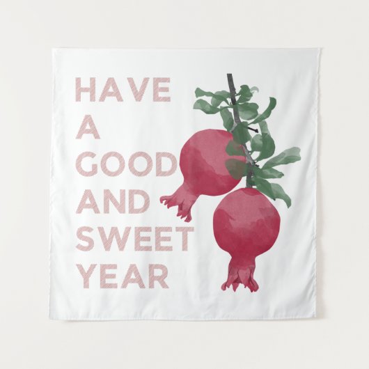 Rosh Hashana jüdisches Neujahr wünscht ww. Granata Wandteppich (Vorderseite)