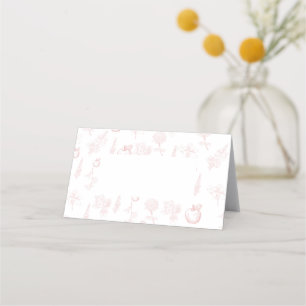 Rosh Hashana Pink Toile Apple Platzkarte