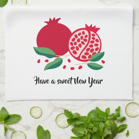 Rosh Hashana Pomegranate Geschirrtuch (Gefaltet)