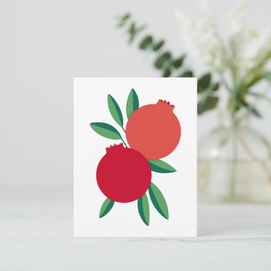 Rosh Hashana Pomegranate Greeting Card (Flat) (Stehend Vorderseite)