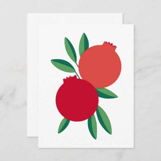 Rosh Hashana Pomegranate Greeting Card (Flat) (Vorne/Hinten)