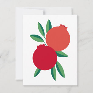 Rosh Hashana Pomegranate Greeting Card (Flat)