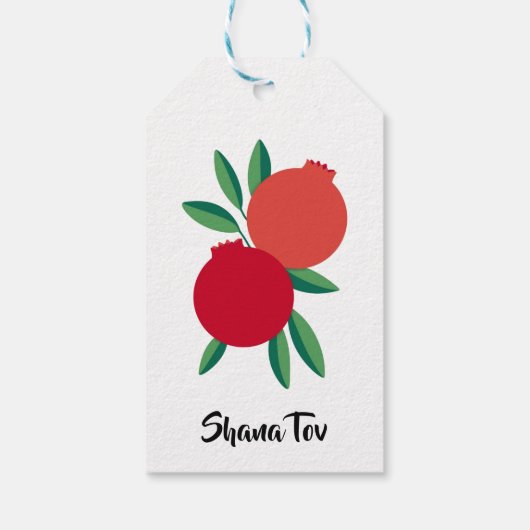 Rosh Hashana Pomegranate Greeting Card (Flat) Geschenkanhänger (Rückseite)