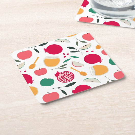 Rosh Hashana Rechteckiger Pappuntersetzer (angewinkelt)