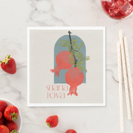 Rosh Hashana Shana Tova Pomegranates Serviette (Beispiel)