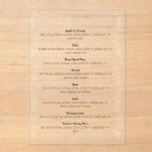 Rosh Hashana Verlasst Simanim Card Acryleinladungen (Vorderseite)