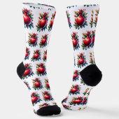 Rosh Hashana Wasserfarbe Roter Granatapfel Socken (Gewinkelt)