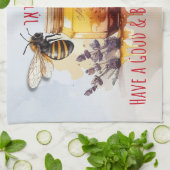 Rosh Hashana Yiddish Greetings Honey Apple Geschirrtuch (Gefaltet)