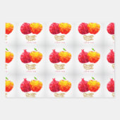 Rosh Hashanah 3 Pomegranates Fun Festive Style Geschenkpapier Set (Vorderseite 3)
