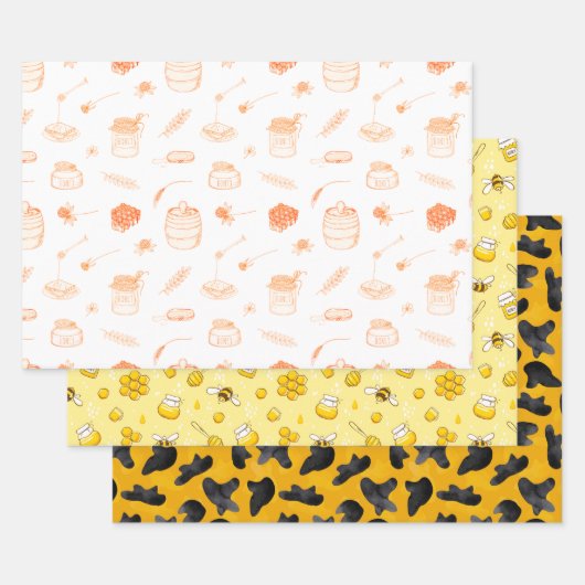 Rosh Hashanah 3 Stilvolle Festung Elegant Urlaub Geschenkpapier Set (Set)