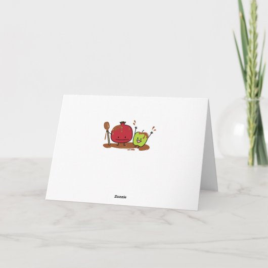 Rosh Hashanah Apfel Granatapfel Honig Jüdisch neu Karte (Rückseite)