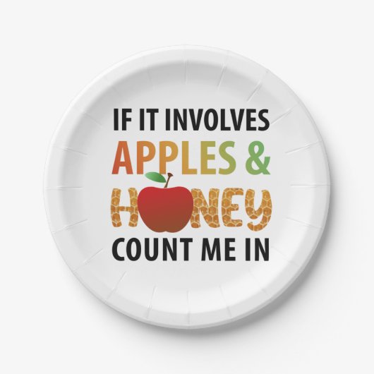 Rosh Hashanah Äpfel und Honig T - Shirt Pappteller (Vorderseite)