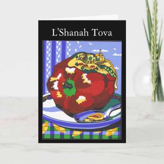 Rosh Hashanah Apple, L'Shanah Tova Feiertagskarte (Vorderseite)