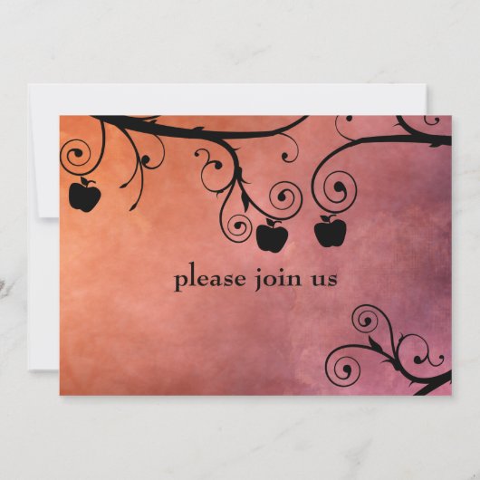 Rosh Hashanah Apple Silhouette Einladung (Rückseite)