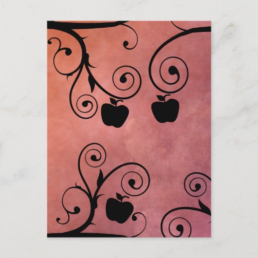 Rosh Hashanah Apple Silhouette Feiertagspostkarte (Vorderseite)