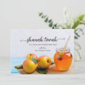 Rosh Hashanah Apples Honey Jewish New Year Card Einladung (Stehend Vorderseite)