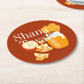 Rosh Hashanah Apples und Honey Runder Pappuntersetzer (Angewinkelt)
