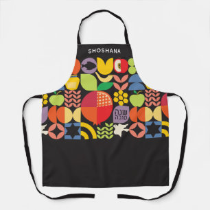 Rosh Hashanah Brauch Moderne Geometrische Icons Sc Schürze