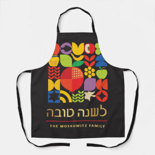 Rosh Hashanah Brauch Moderne geometrische Icons Sc Schürze