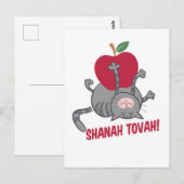 Rosh Hashanah Cat - Jüdisches neues Jahr 5785 Postkarte (Vorne/Hinten)