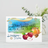 Rosh Hashanah Celebration Party Custom Einladung (Stehend Vorderseite)