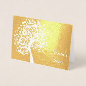 Rosh Hashanah Custom Foto Tree of Life Real Gold Folienkarte (Vorderseite)