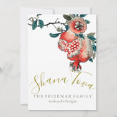 Rosh Hashanah Elegantes Neujahrsfest Pomegranat Einladung (Rückseite)