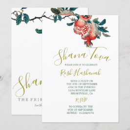 Rosh Hashanah Elegantes Neujahrsfest Pomegranat Einladung