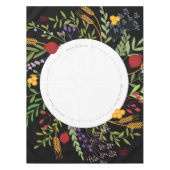 Rosh Hashanah farbenfroher Blumenstrauß auf schwar Tischdecke (Vorderseite)