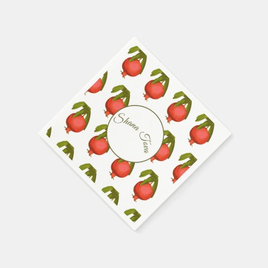 Rosh Hashanah Fest Neujahr Sweet Pomegranate Serviette (Ecke)
