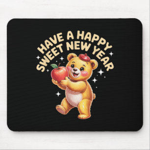 Rosh Hashanah Frohes Süßes Neues Jahr Honigbär Jüd Mousepad