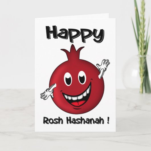 Rosh Hashanah, Glückliche Cartoon-Granatapkarte Feiertagskarte (Vorderseite)