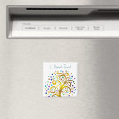 Rosh Hashanah Gold Blue Modern Tree of Life Chic Magnet (In Situ (Geschirrspüler))