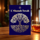 Rosh Hashanah Gold Olivenweg Folien Feiertagskarte