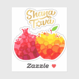 Rosh Hashanah Gorgeous Pomegranates Kiss-cut Vinyl Aufkleber