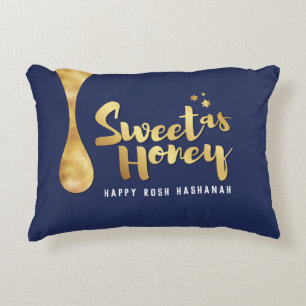 Rosh Hashanah grüßen süß als Honey Pillow Dekokissen