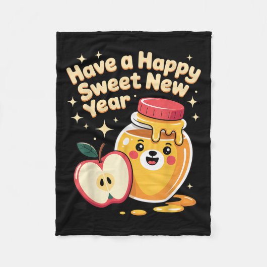 Rosh Hashanah Happy Sweet New Year Honey Bear Jewi Fleecedecke (Vorderseite)